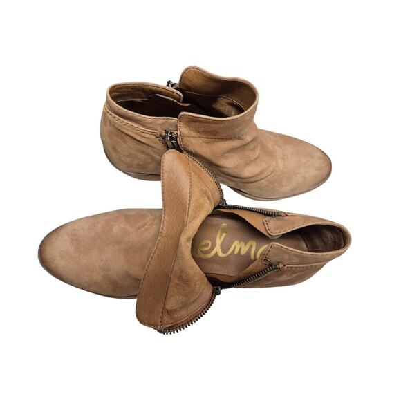 Sam Edelman Packer Ankle Boot Double Zipper Tan Leather Sz 7.5 W - Picture 5 of 7